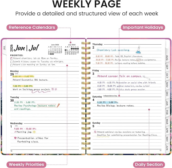 Planner 2026-2027, Academic Monthly and Weekly Calendar Planner - Image 3