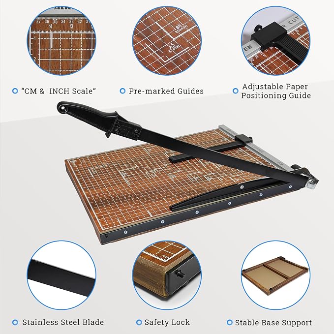 A3 Guillotine Paper Cutter Trimmer, 10-12 Sheets Capacity - Image 2