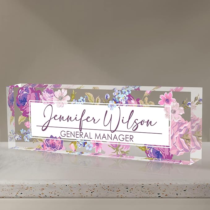 Desk Name Plate Personalized, Name Plate by AeekdookWoodenPuzzles