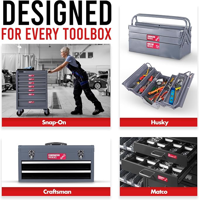 Magnetic Tool Labels for Toolbox – 80 Piece Heavy Duty Drawer & Tool Chest - Image 6