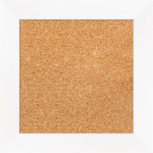 Amanti Art Natural Cork Board for Wall, 15x15 Vision Board with White Frame, X-Small Corkboard Office Decor for Home Organization, Modern Corkboard Pinboard to Display Items for Home Organization in-DeskLoop Office