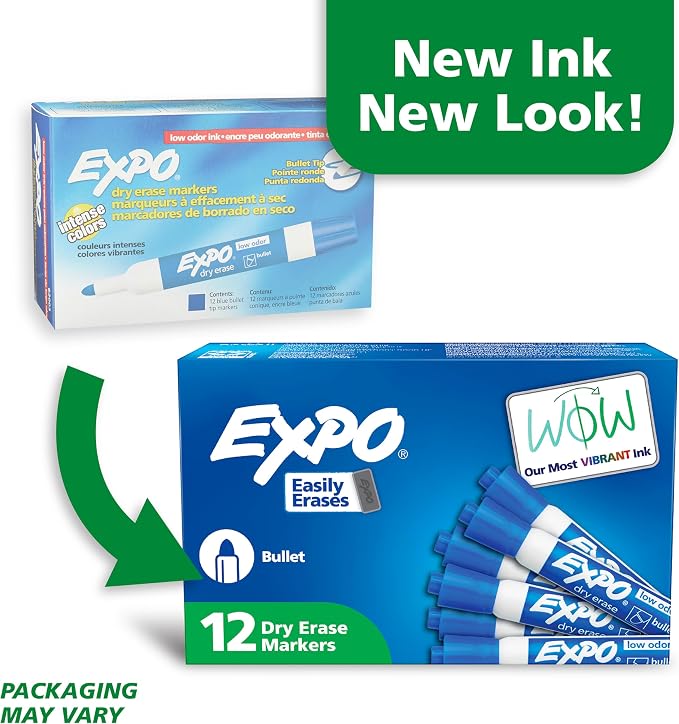 EXPO Dry Erase Markers, Low Odor Ink, Bullet Tip, Organization, Essential - Image 2