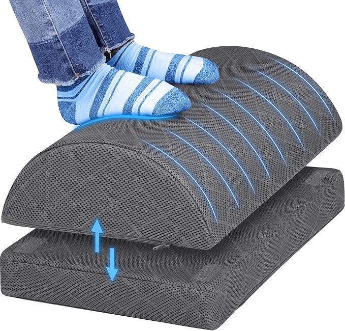 CushZone Foot Rest for Under Desk at Work Adjustable Foam for Office and Home by CushZone