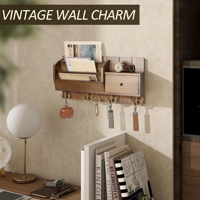 Key Holder Wall Mount with Mail Sorter - Image 4