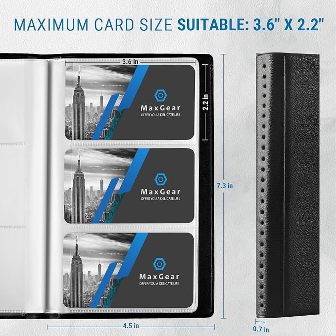 MaxGear Business Card Organizer Book, Holds 240 Cards, Professional Card Binder - Image 6