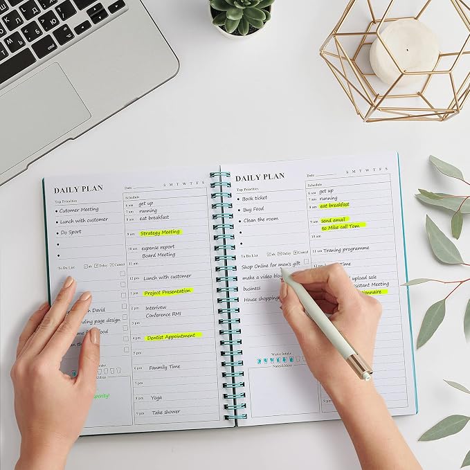Daily Planner Undated, Asten To Do List Notebook Hourly Schedules Spiral - Image 6