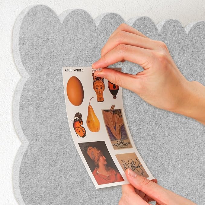 Lightomorrow Scalloped Bulletin Board, 24 x 18 Inches Felt Pin Board - Image 4