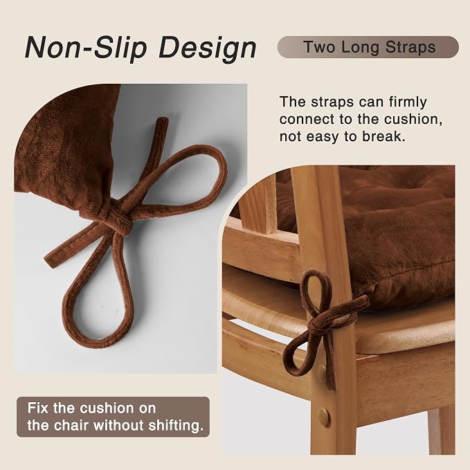 OVOV 4 Pack Chair Cushions for Dining Chairs Soft Seat Cushions for Kitchen - Image 3