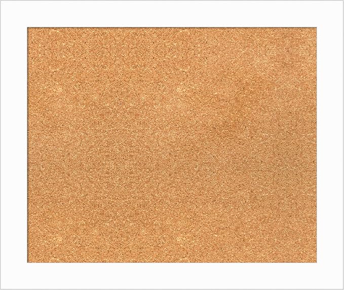 Amanti Art Natural Cork Board for Wall, 21x25 Vision Board with White Frame, Medium Corkboard Office Decor for Home Organization, Casual Corkboard Pinboard to Display Items for Home Organization in-DeskLoop Office