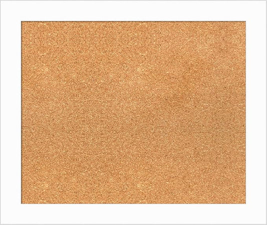 Amanti Art Natural Cork Board for Wall, 21x25 Vision Board with White Frame, Medium Corkboard Office Decor for Home Organization, Casual Corkboard Pinboard to Display Items for Home Organization in-DeskLoop Office