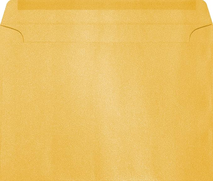 LUXPaper 9 x 12 Booklet Envelopes | Gold Metallic | 80lb. Text | 50 Qty - Image 2