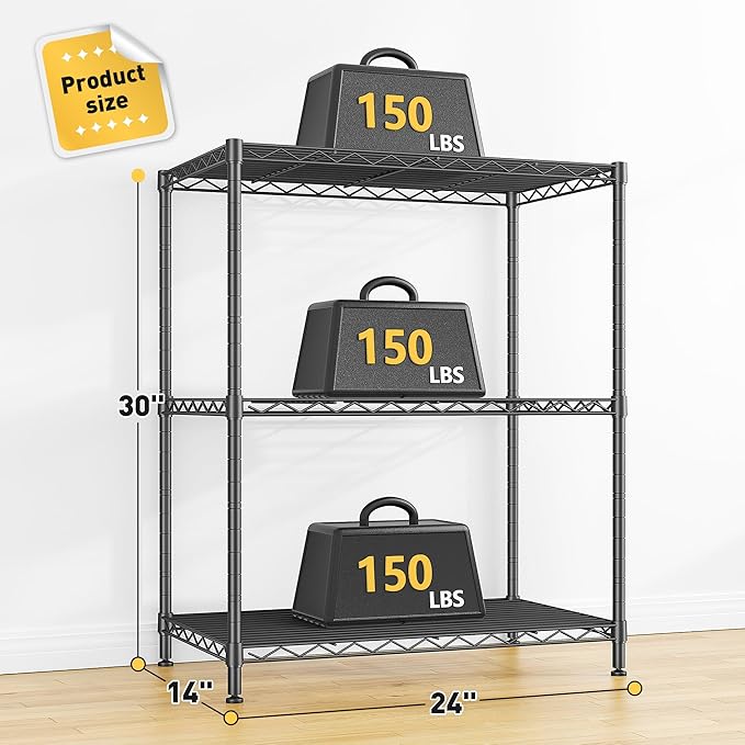 DurayLoly Storage Shelves Adjustable Wire Shelving Metal Wire Rack Shelving - Image 3