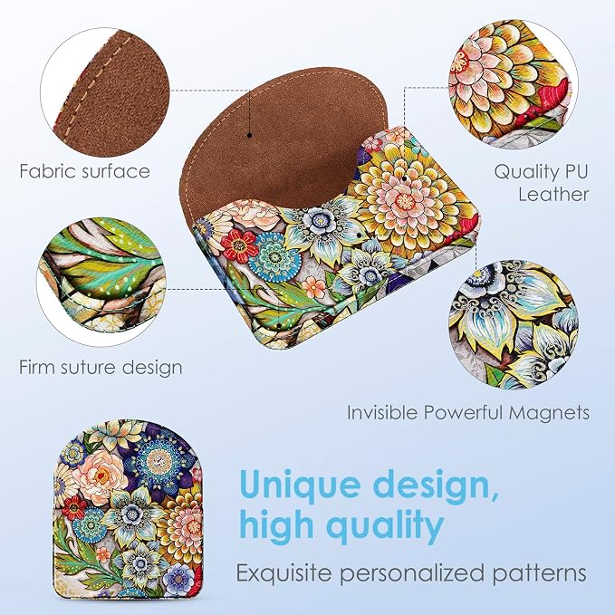 Business Card Holder，PU Leather Business Card Case Color Printing Pattern Card - Image 3
