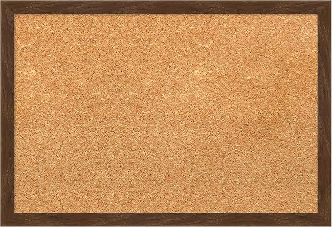 Amanti Art Natural Cork Board for Wall, 13x19 Vision Board with Brown Wood Frame, Small Corkboard Office Decor for Home Organization, Country Rustic Corkboard Pinboard to Display Items for Home-DeskLoop Office