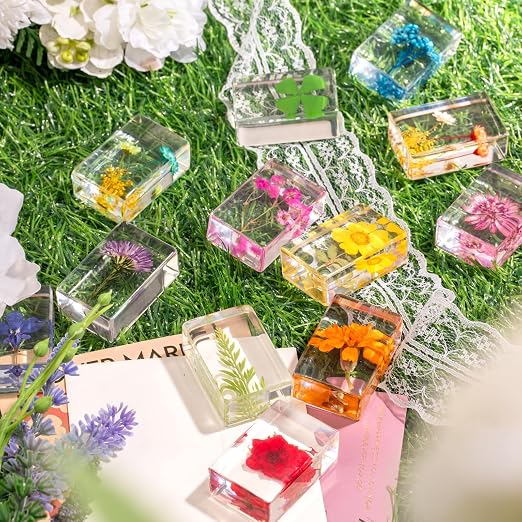 12 Pcs Real Pressed Flower Resin Paperweights - Image 8
