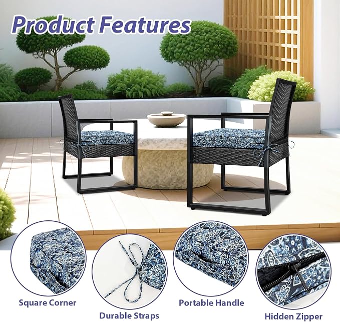 IPYNBAP Outdoor Chair Cushions Set of 4 -Waterproof Outdoor Seat Cushions - Image 6