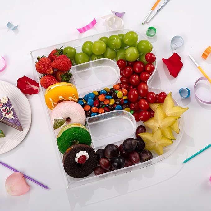 11" Clear Acrylic Letter & Number Charcuterie Tray-Reusable Fillable Alphabet - Image 2