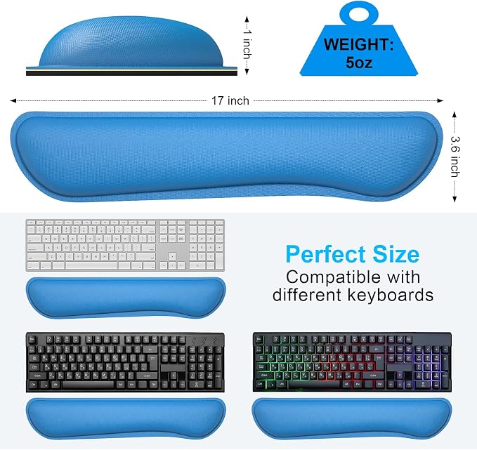 Dapesuom Enlarge Keyboard Wrist Rest, Memory Foam Keyboard Wrist Cushion - Image 6