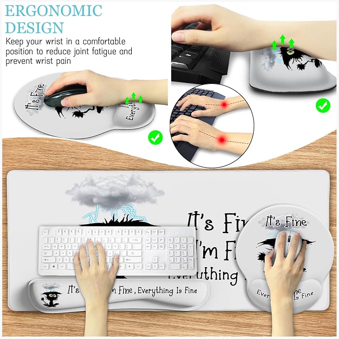 LIMKRIAN Desk Mat Set, Large Gaming Mouse Pad - Image 4