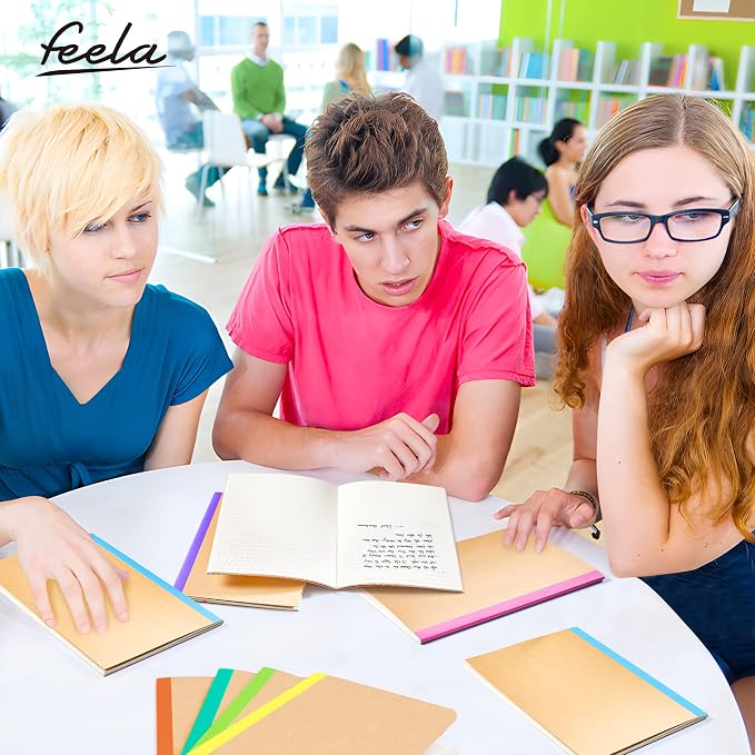 feela 48 Pack Composition Notebooks Bulk, Kraft Cover Lined Blank College Ruled - Image 8