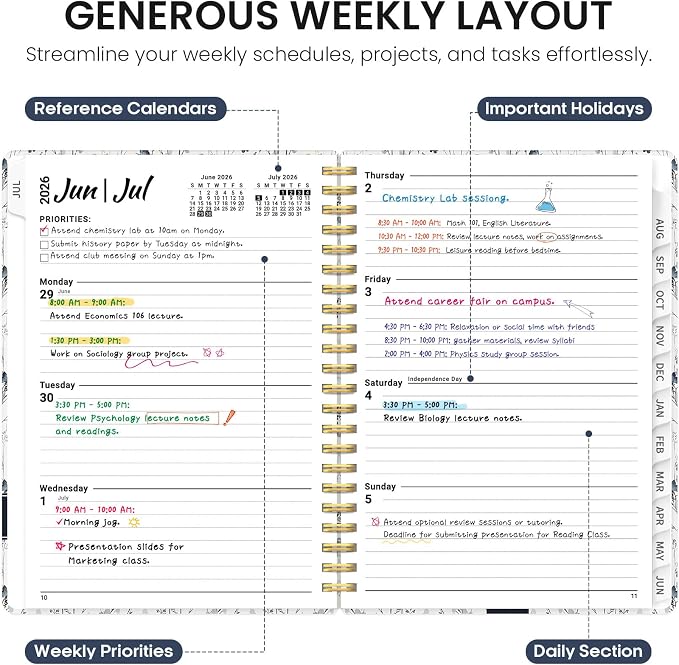 Planner 2026-2027, Academic Year Weekly and Monthly Calender Planner, from Jul - Image 3