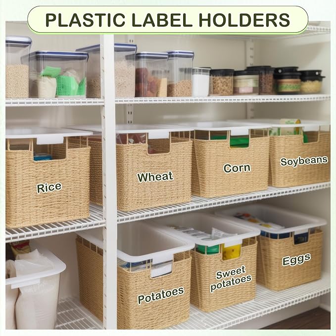 Tatuo 200 Pcs Reusable Plastic Wire Shelf Label Holders, Price Card Sign - Image 8