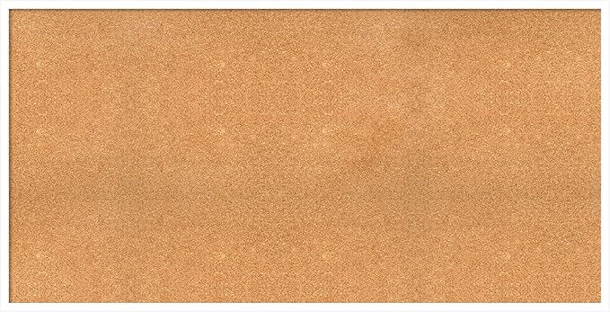 Amanti Art Natural Cork Board for Wall, 29x57 Vision Board with White Frame, Oversize Corkboard Office Decor for Home Organization, Modern Corkboard Pinboard to Display Items for Home Organization in-DeskLoop Office