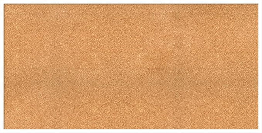 Amanti Art Natural Cork Board for Wall, 29x57 Vision Board with White Frame, Oversize Corkboard Office Decor for Home Organization, Modern Corkboard Pinboard to Display Items for Home Organization in-DeskLoop Office