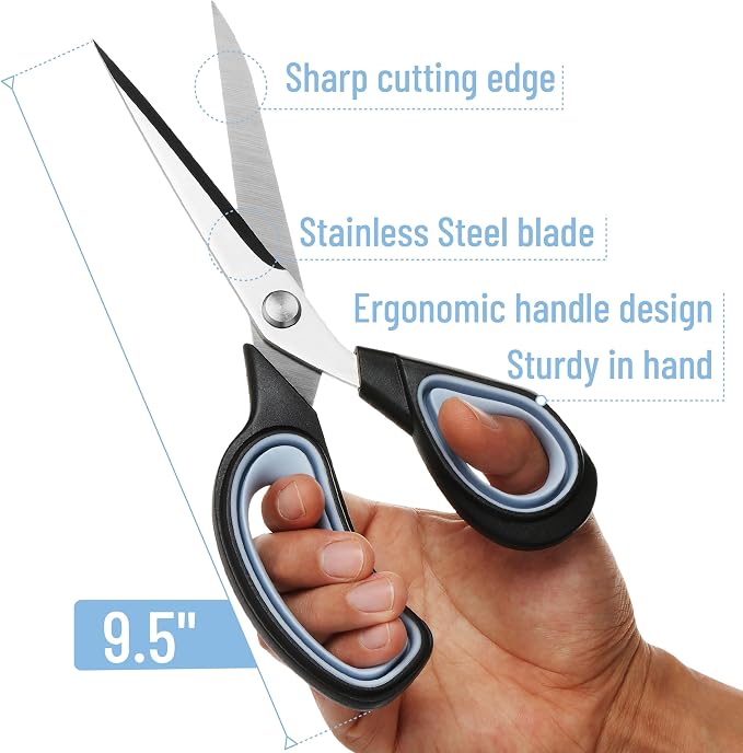 Mr. Pen- Premium Tailor Scissors, 9.5 Inch, Heavy Duty Stainless Steel | All - Image 2