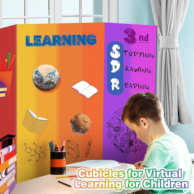 8 PCS Trifold Poster Board- Extra Large 48" x 36" Tri Fold Display Board Hard & Thick White Presentation Cardboard for Science Fair, School Projects, and Business Presentations Supply-DeskLoop Office