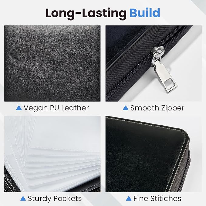 Sooez Zip-Enclosed Business Card Holder Organizer, Professional Credit Card - Image 5