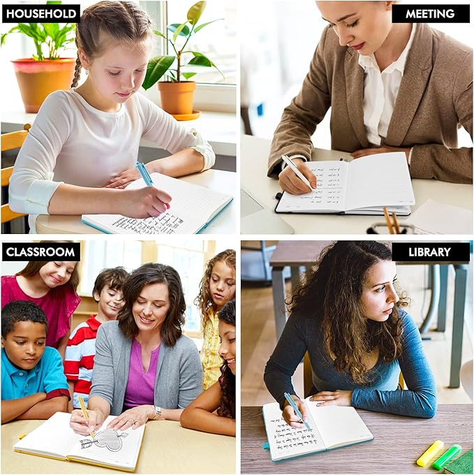 feela Journal Notebook Bulk for School, Hardcover Business Classic Ruled Lined Journals with Pen Holder for Work Office Journaling, with 5 Black Pens, 120 GSM, 5.1”x8.3”, 5 Pack, A5, Solid Colors-DeskLoop Office