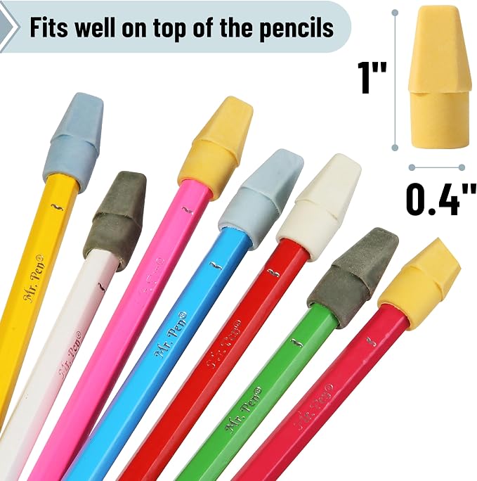 Mr. Pen- Pencil Erasers Toppers, 120 Pack, Latex Free, No Smudge | Mr Pen - Image 3