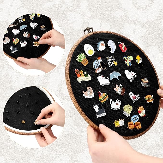 Yalikop Pin Display Board Fabric Enamel Pin Boards Wall Hanging Brooch Earrings - Image 5