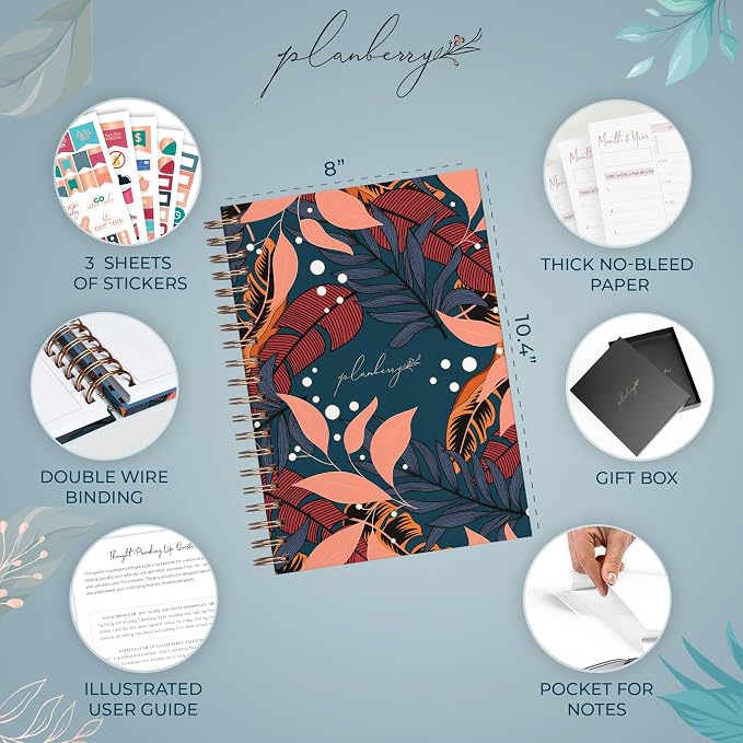 PLANBERRY Large Hourly Schedule Planner Premium – Undated Organizer - Image 2