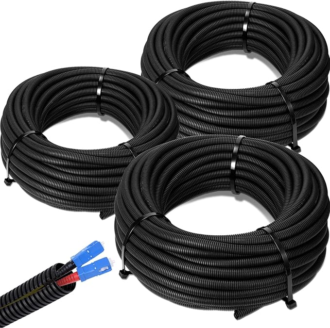 Sasylvia 1/4", 3/8" x 50 Ft Split Wire Loom Tubing Wire Loom Assortment Split by Sasylvia
