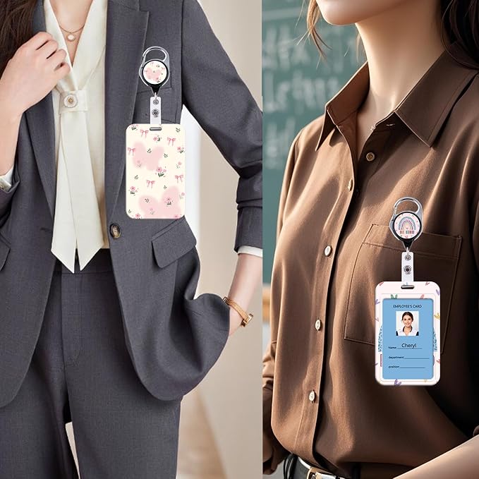 Cute Rainbow Badge Reel Whit ID Holder Love Heart - Image 5