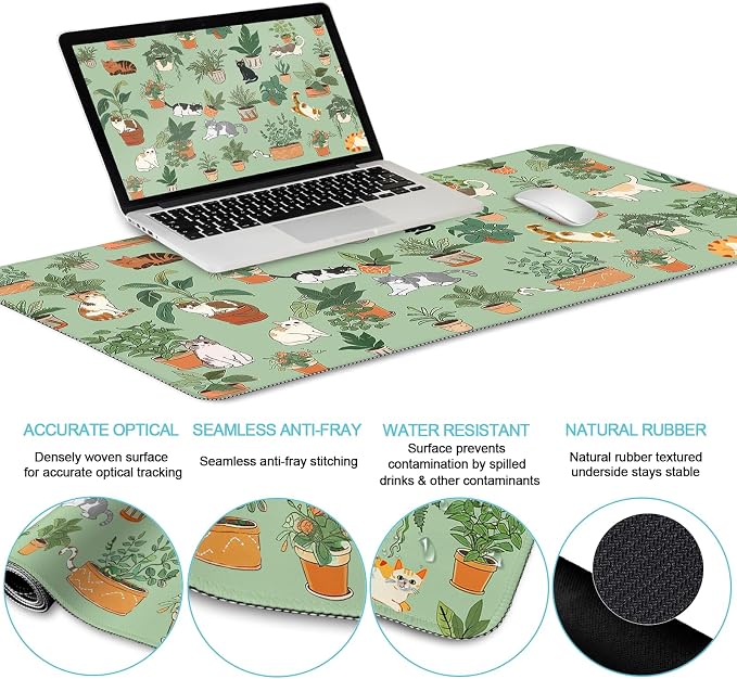LIMKRIAN Cat Mouse Pad XXL Desk Mat Set, Large Gaming Mousepad Wrist Support - Image 3