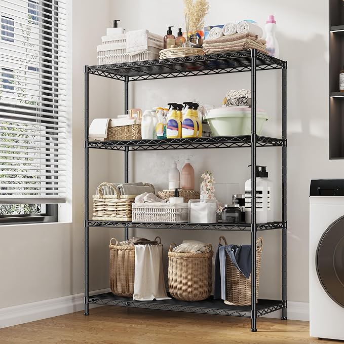 DurayLoly 4- Shelf Metal Shelving Unit Adjustable Storage Shelves Heavy Duty - Image 6