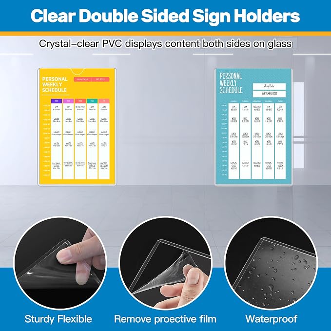 Magnetic Frames 11 x 17 Sign Holder Wall Mount 10 Pack, Rigid Clear Plastic - Image 6