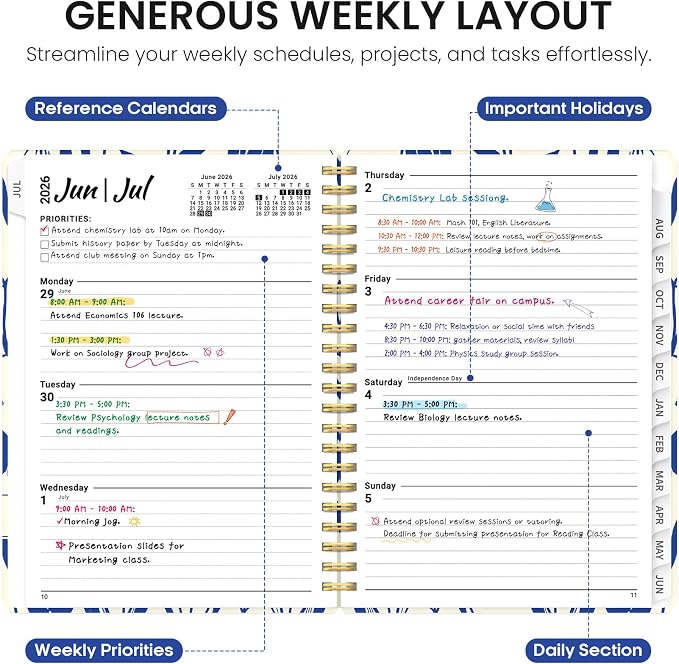 Planner 2026-2027, Academic Year Weekly and Monthly Calender Planner, from Jul - Image 3