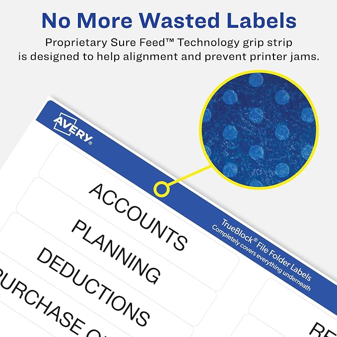Avery File Folder Labels with TrueBlock Technology, Permanent Adhesive - Image 4