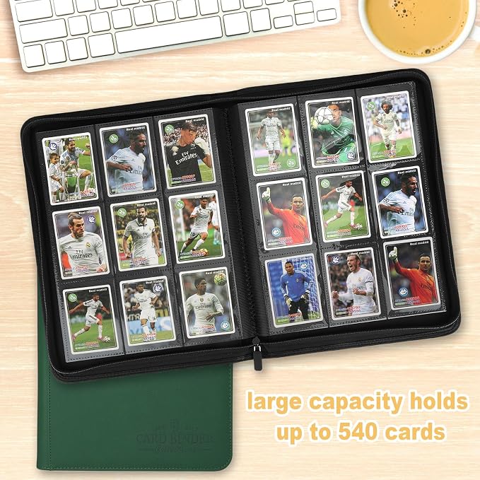 9 Pockets Card Binder, Premium Zip Trading Card Binder, 540 Double Sided Pocket - Image 4