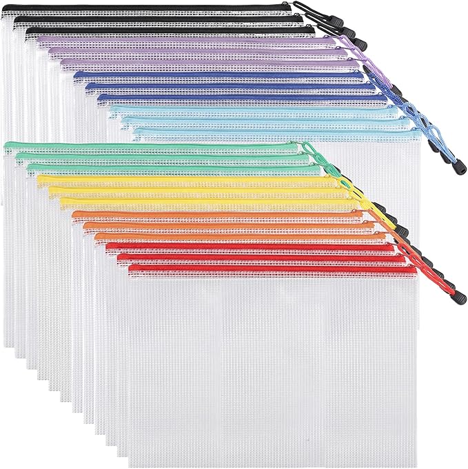 EOOUT 24pcs Mesh Zipper Pouch Bags, by EOOUT