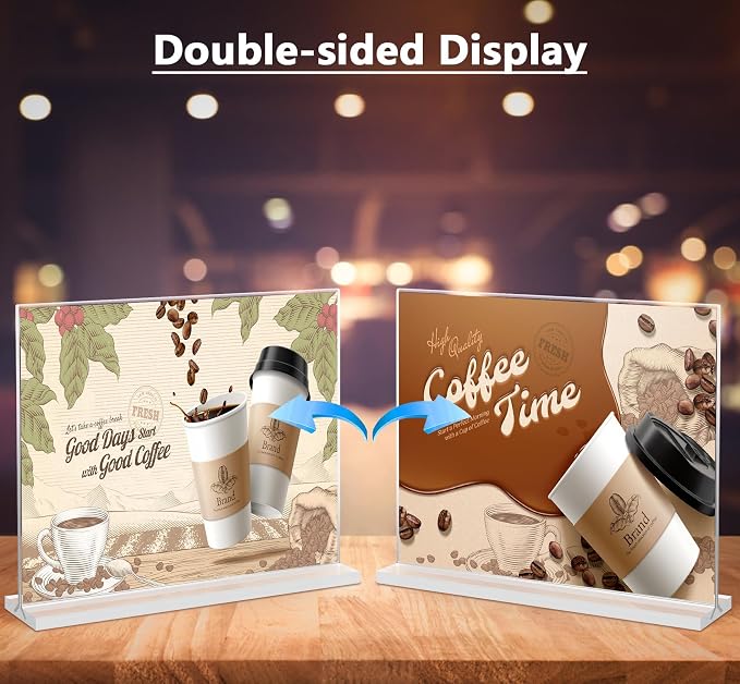 MaxGear Acrylic Sign Holder Horizontal Double Sided Display Stand 12 Pack | - Image 4