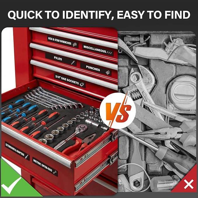 105 Pcs Magnetic Tool Box Labels, Heavy Duty Tool Chest Drawer Badges, 100 - Image 6