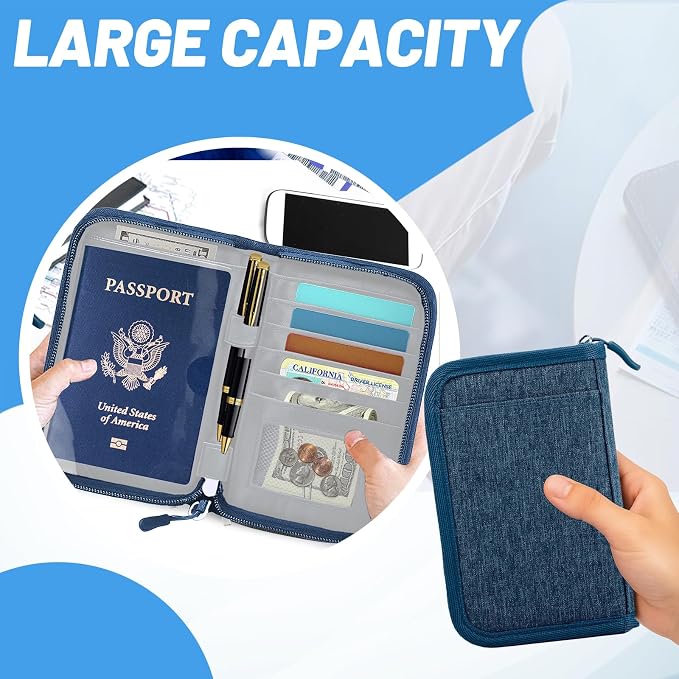 Passport Holder for Travel Essentials, RFID Blocking Protector Passport Wallets - Image 5