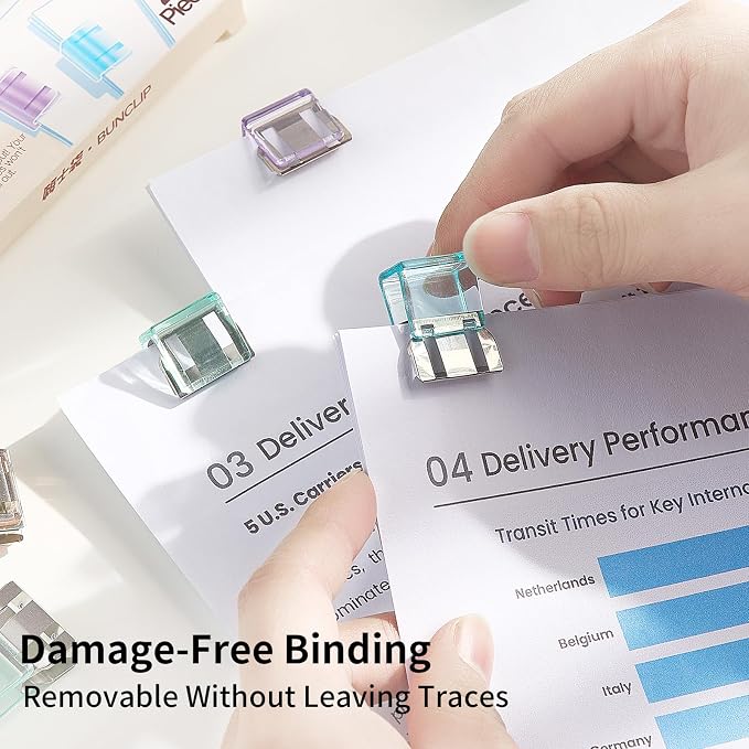 Push Paper & Binder Clips, 20 Pack 50 Sheet Heavy Duty No Damage | Reusable - Image 5