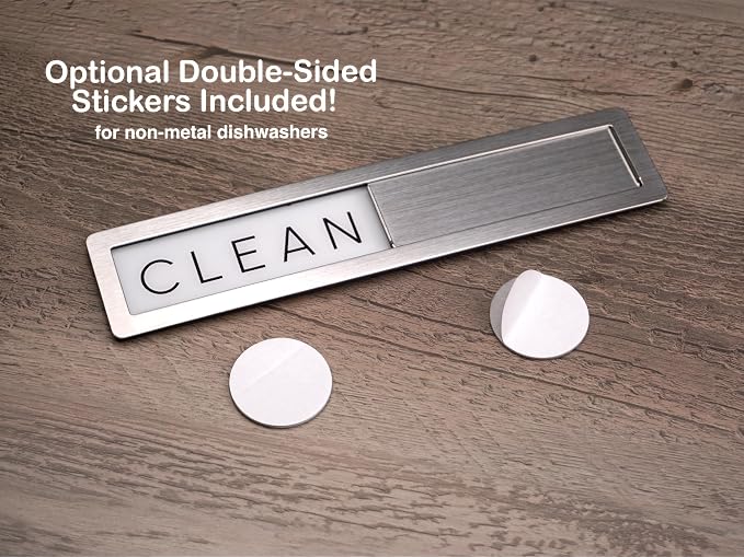 Stainless Steel Dishwasher Magnet Clean Dirty Sign - Image 5