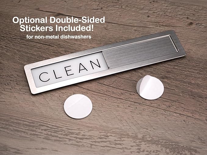Stainless Steel Dishwasher Magnet Clean Dirty Sign - Image 5